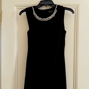 Woman's black cocktail dress